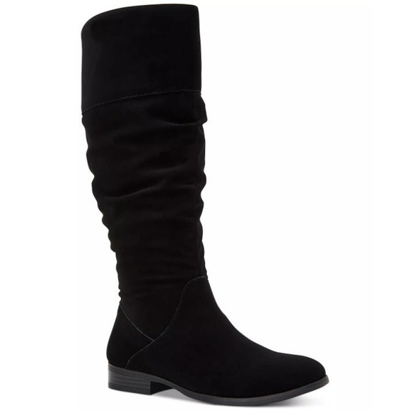 Style & Co. Shoes - W564 Style & Co. Black Women's Kelimae Faux Leather Riding Boots - 6.5 M